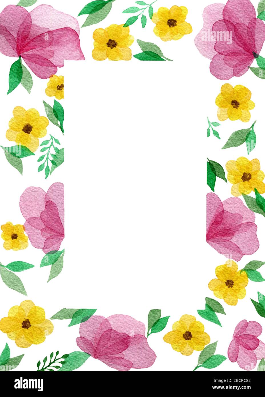 mothers day flower border decoration, spring floral border with copy