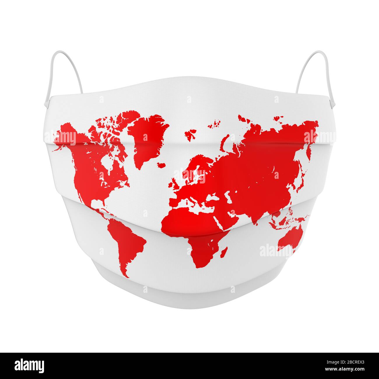 Masked Global Map Medical Protective Mask with World Map Isolated Stock Photo - Alamy