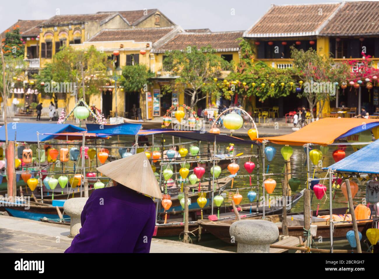 Hoi An Vietnam - Riverfront in the ancient town of Hoi An, Vietnam, Southeast Asia. Stock Photo