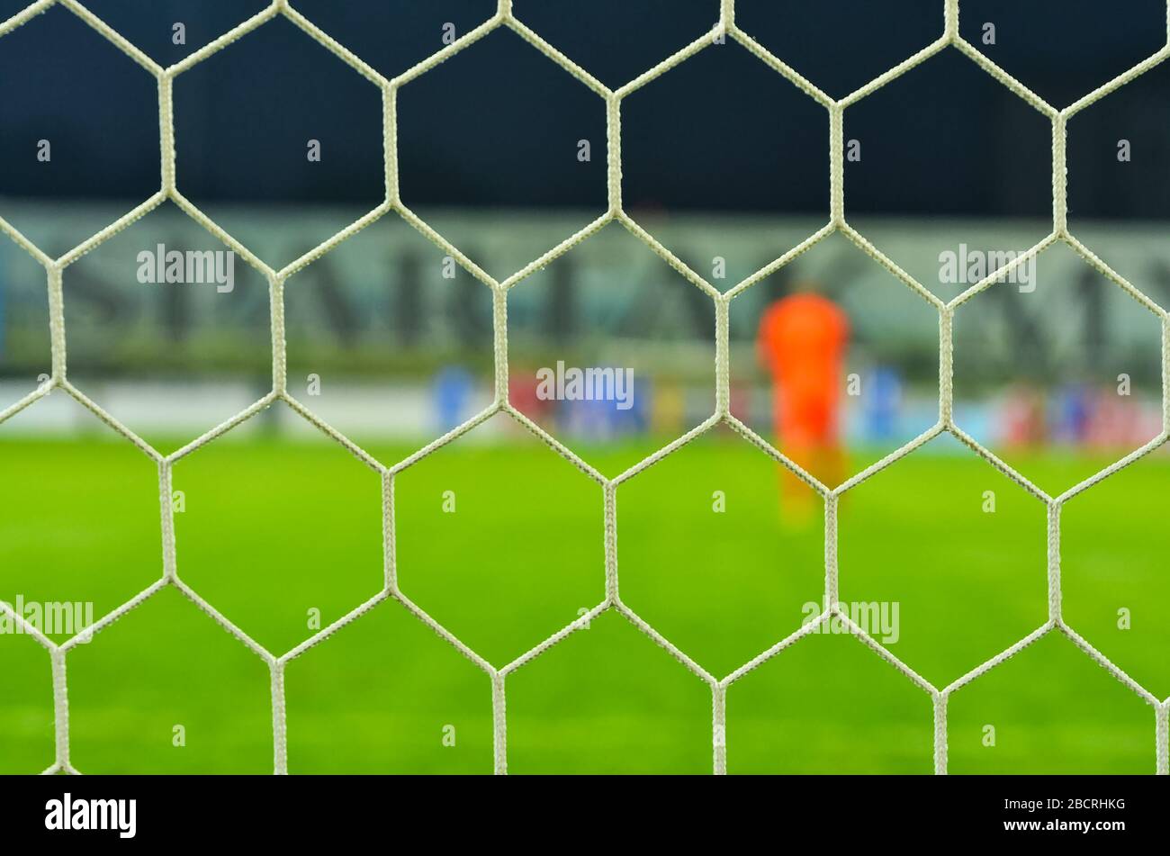 Goal net for Football or soccer with stadium background. Original editor  background with sport theme Stock Photo - Alamy