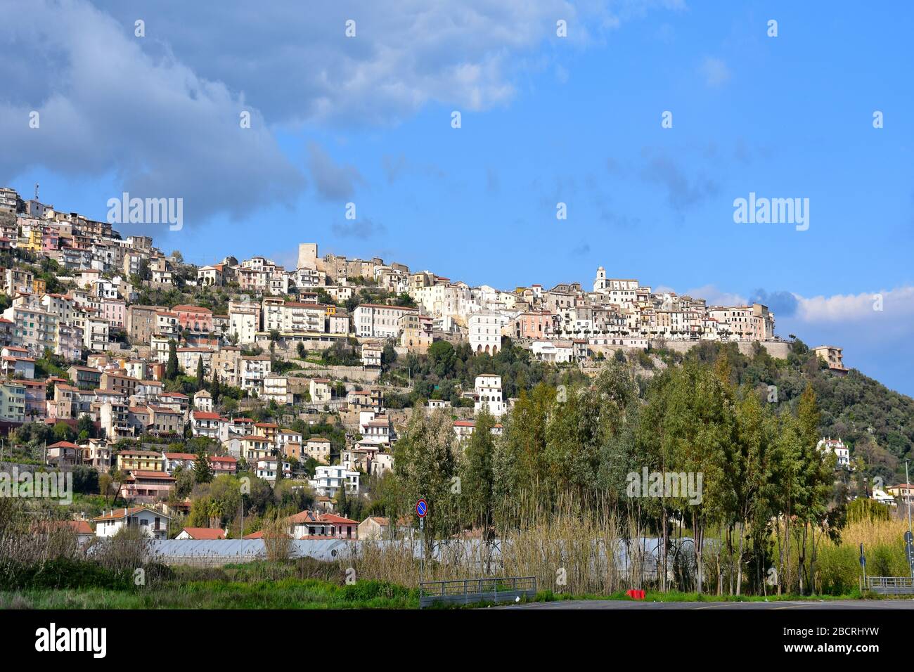 Panoramic view of Monte San Biagio, a small village in central Italy Stock Photo