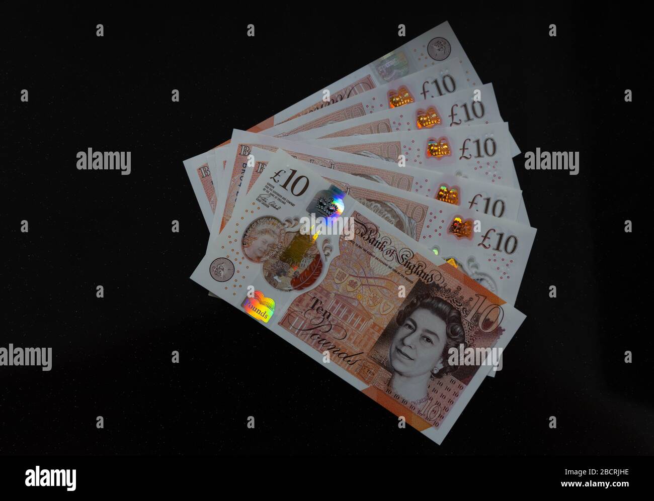 Ten pound notes Stock Photo