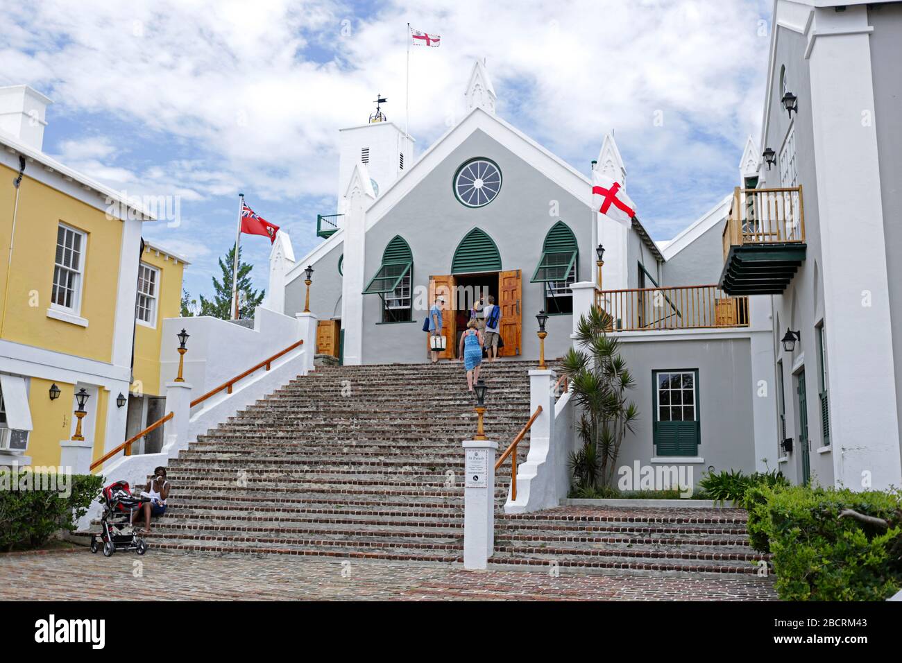 Their Majesties Chappell, St. Peter's Church, in St. George's, Bermuda, is the oldest surviving Anglican church in continuous use outside the British Stock Photo