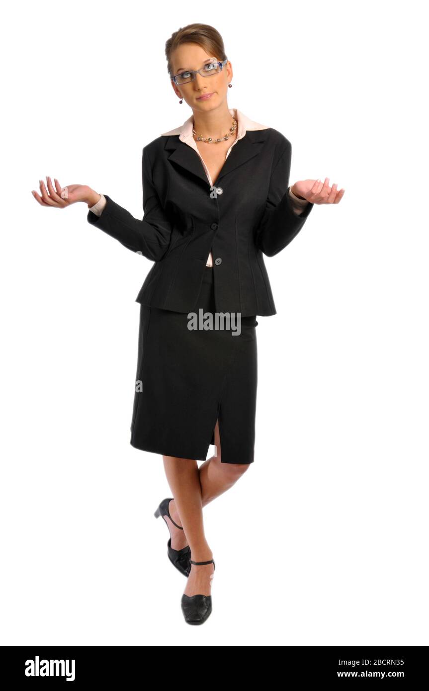 The attractive business woman in formal clothes Stock Photo