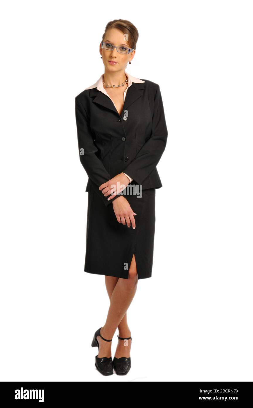 The attractive business woman in formal clothes Stock Photo