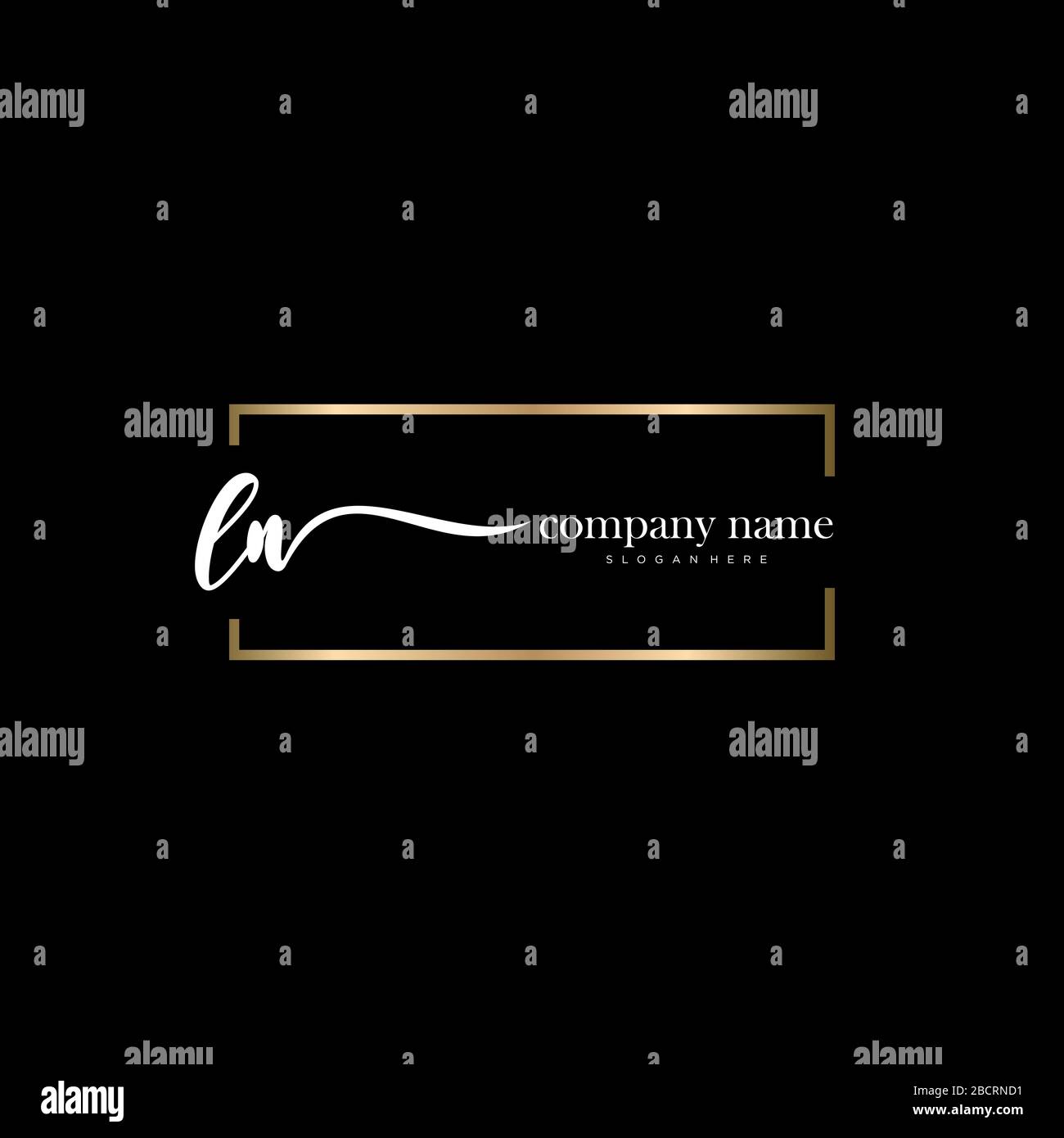 LN Initial Letter handwriting logo hand drawn template vector, logo for beauty, cosmetics, wedding, fashion and business Stock Vector