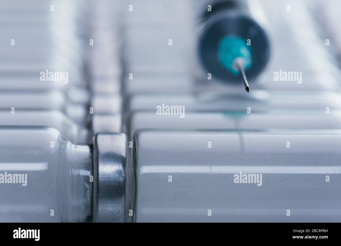 Medicine, Injection, vaccine and disposable syringe, drug concept ...