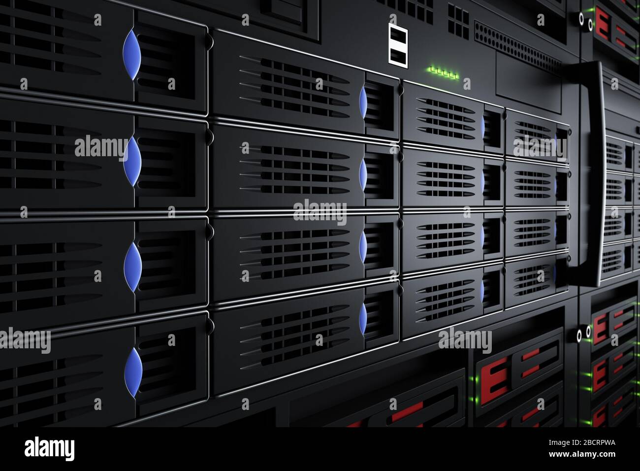 Server racks enclosure Big database with fast computers and