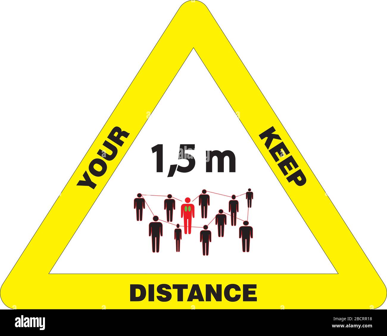 Keep distance sign. Please keep your distance. Stock Vector