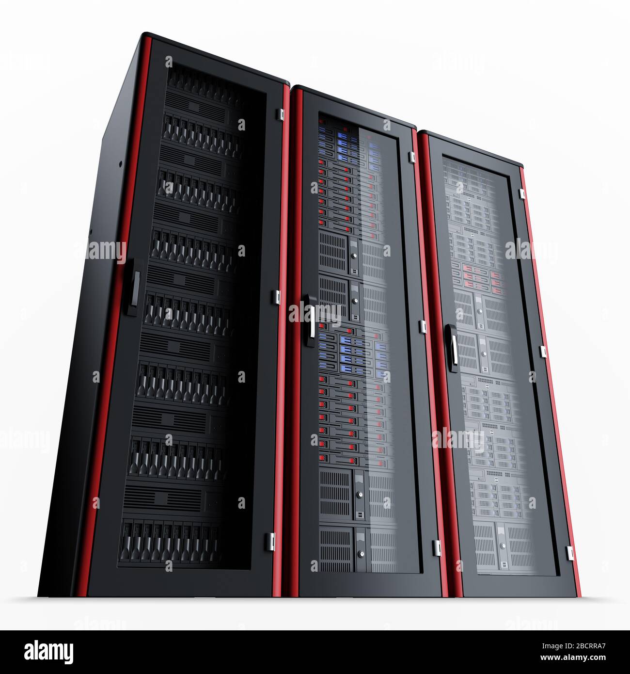 Server racks enclosure Big database with fast computers and