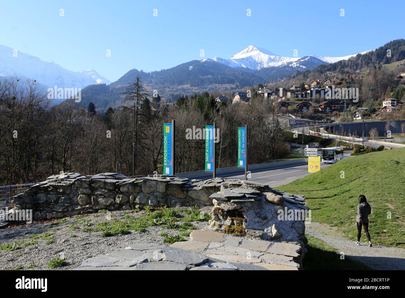 Vestiges de La Maison Forte du Chatelet. Saint-Gervais-les-Bains. Haute-Savoie. France. Stock Photo