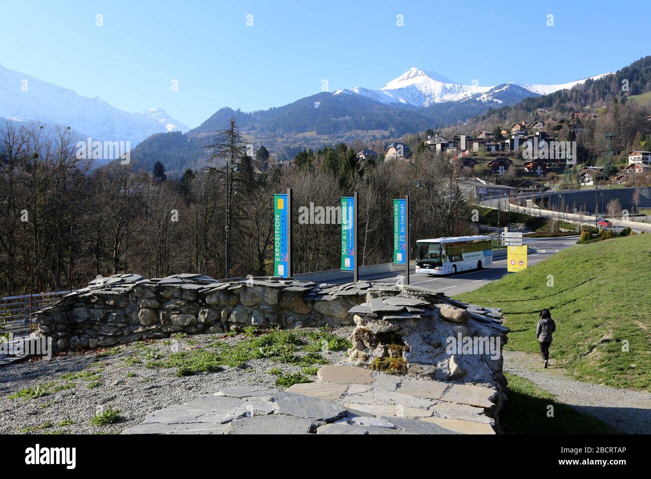 Vestiges de La Maison Forte du Chatelet. Saint-Gervais-les-Bains. Haute-Savoie. France. Stock Photo