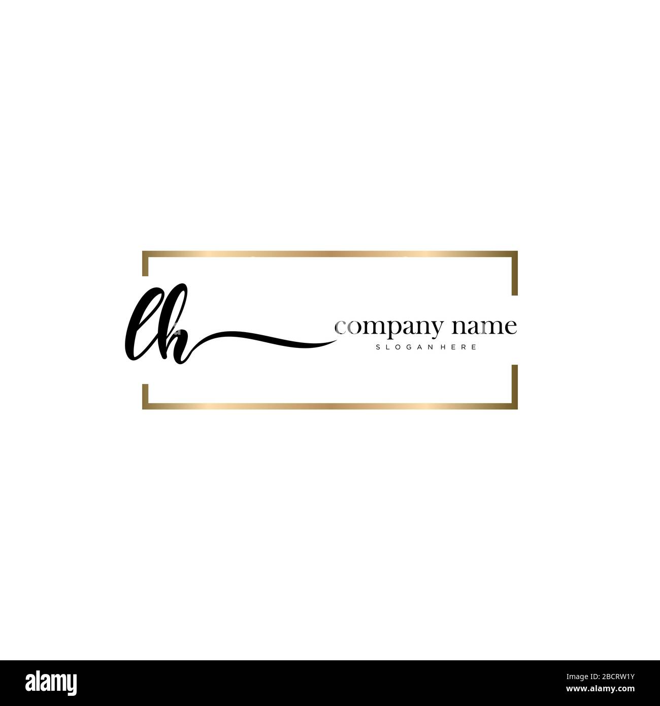 LH Initial Letter handwriting logo hand drawn template vector, logo for beauty, cosmetics, wedding, fashion and business Stock Vector