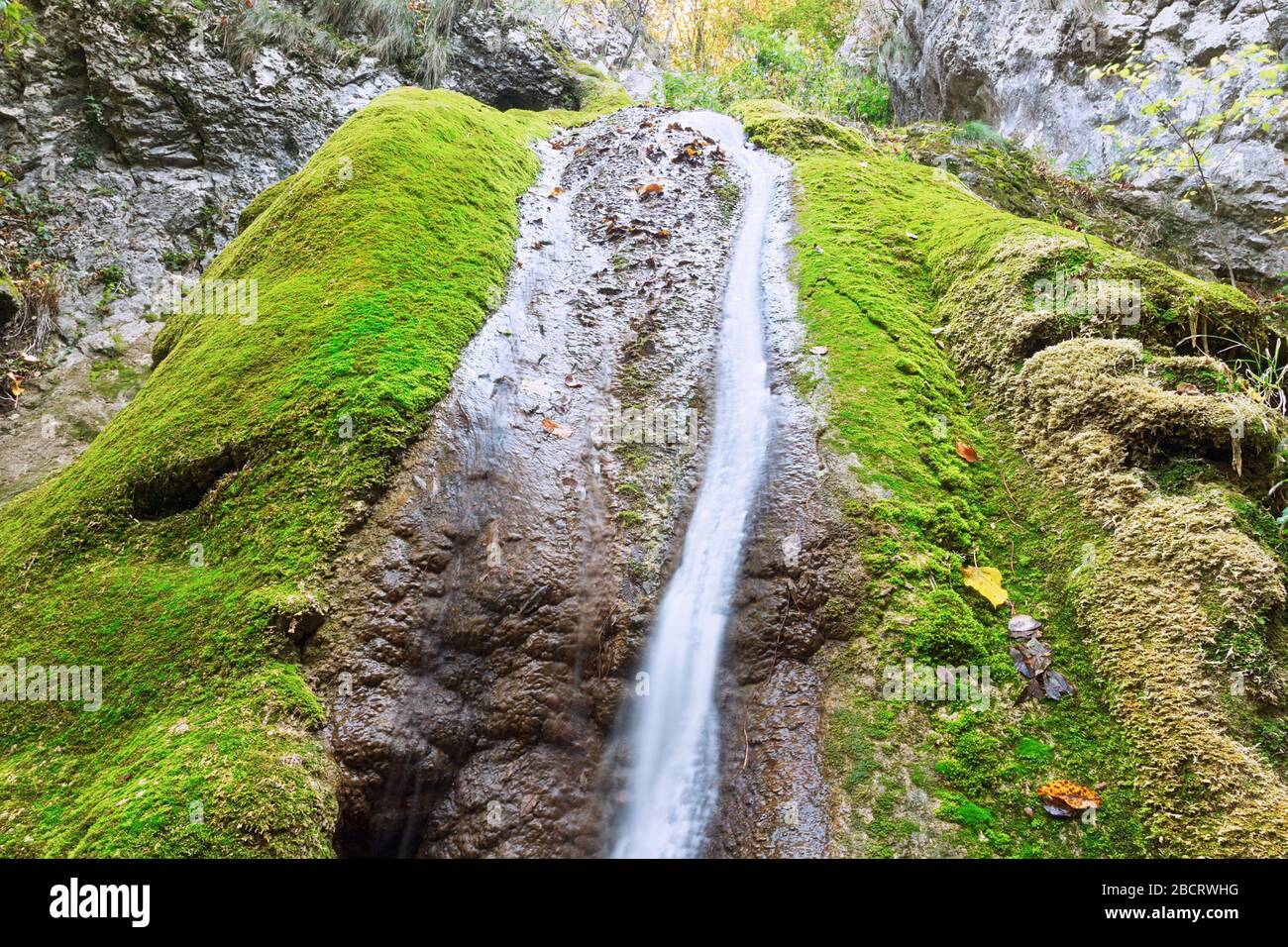 close up of Susara waterfall in Anina mountains, Romania Stock Photo