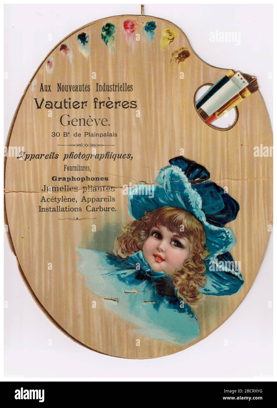 Advertising document for a camera shop in form of a colour palette