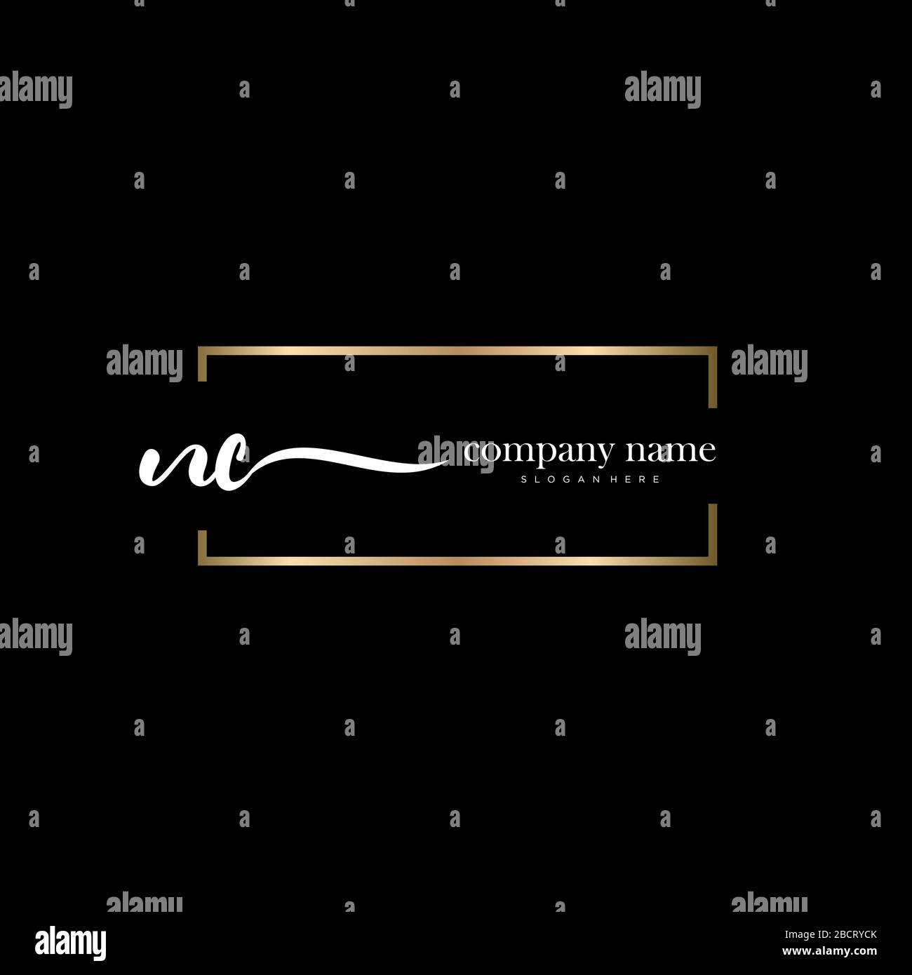 NC Initial Letter handwriting logo hand drawn template vector, logo for beauty, cosmetics, wedding, fashion and business Stock Vector