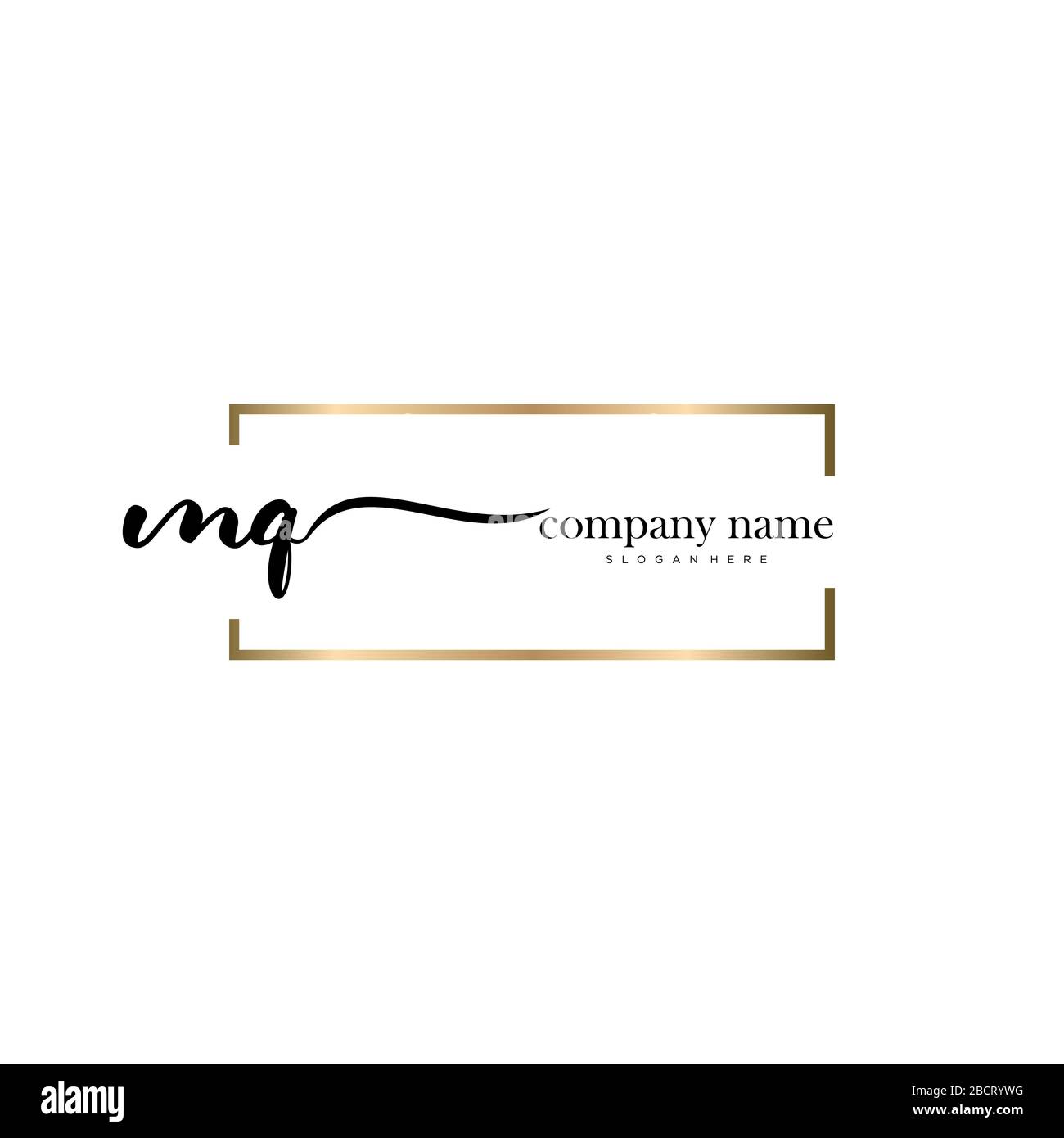 MQ Initial Letter handwriting logo hand drawn template vector, logo for ...