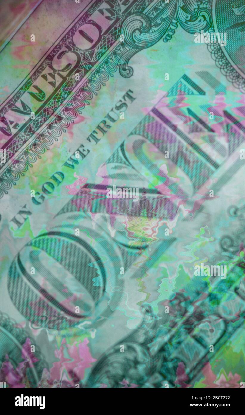 Close up of one dollar bill Stock Photo