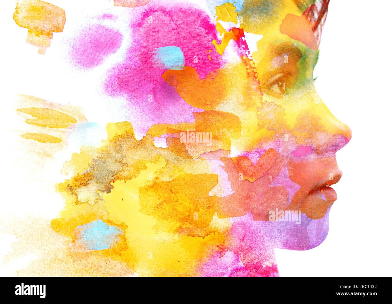 Paintography. Portrait combined with a painting Stock Photo - Alamy