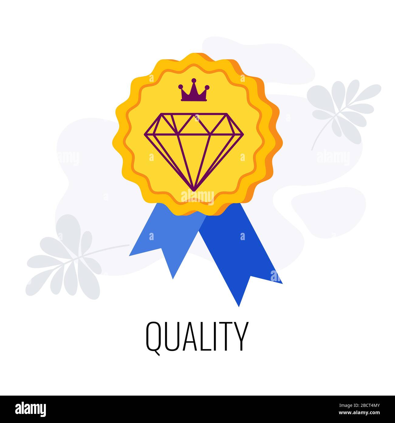 Quality mark infographics pictogram. Certificate and warranty, highest rating Stock Vector