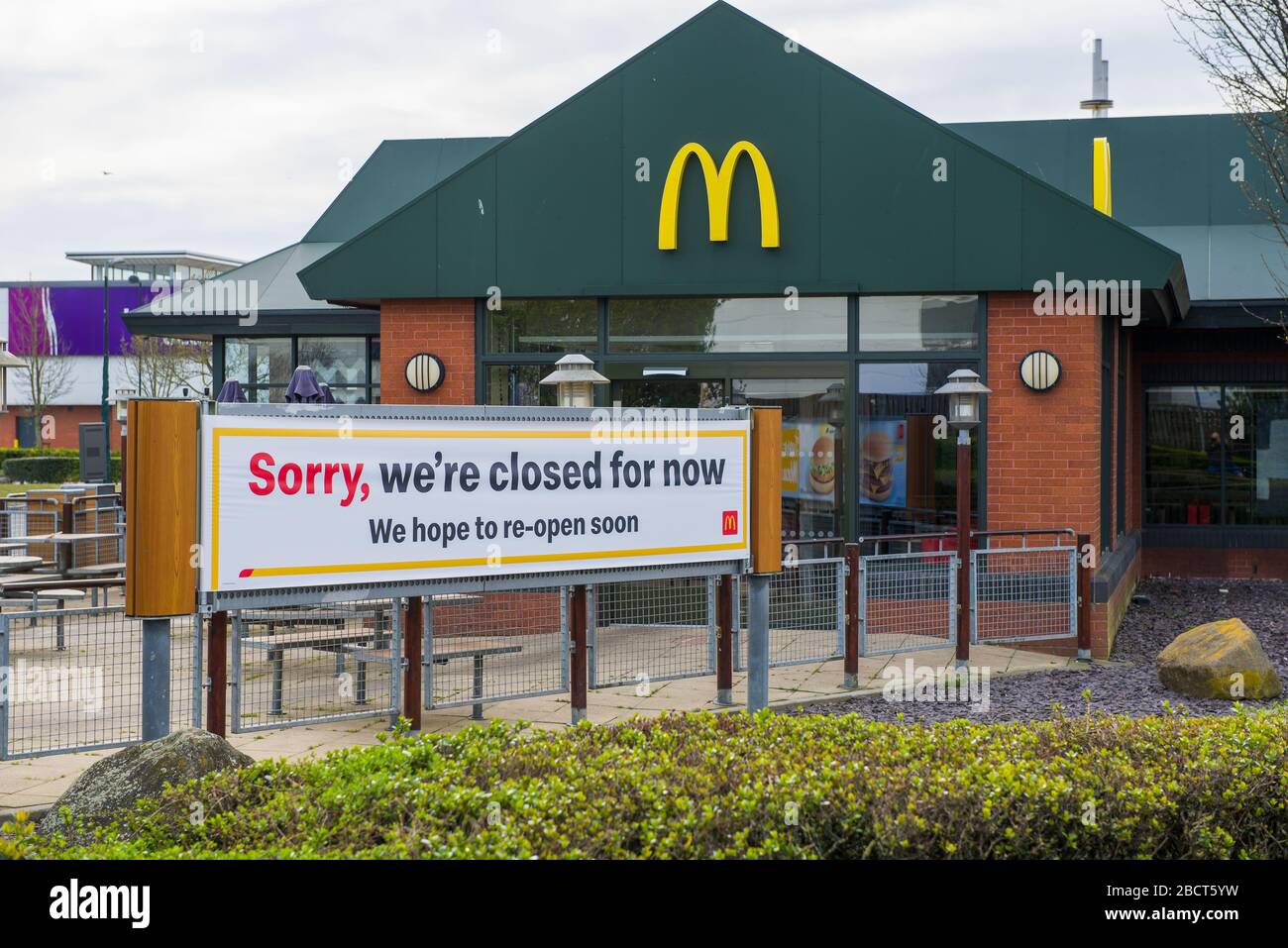 McDonald closed due to Coronavirus pandemic Stock Photo