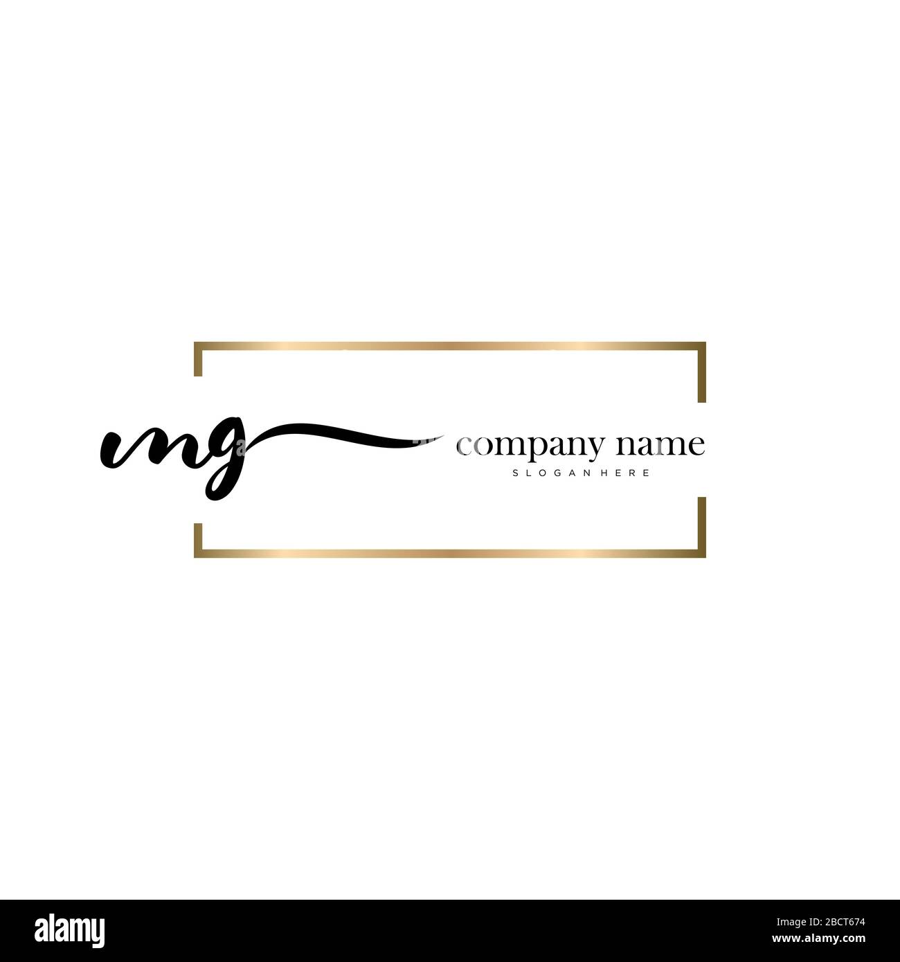 MG Initial Letter handwriting logo hand drawn template vector, logo for ...