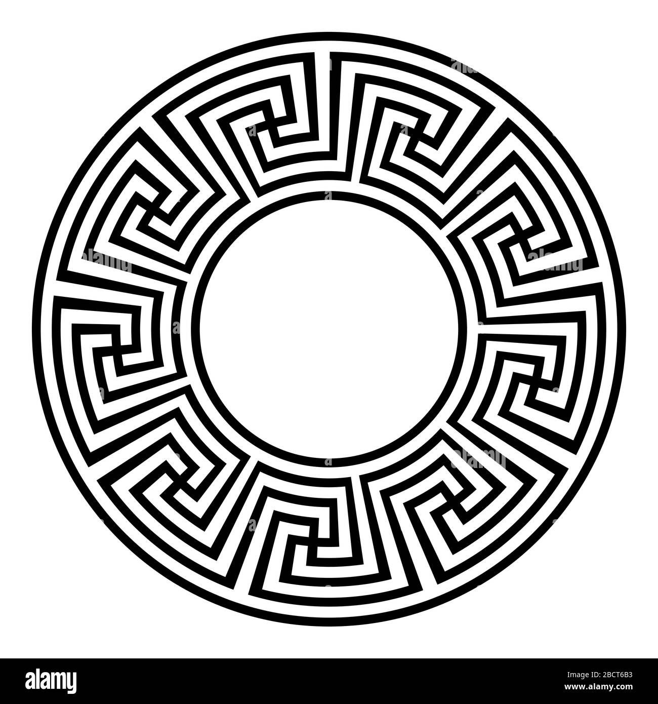 Greek key round frame. Greek border. Vector Stock Vector Image & Art ...