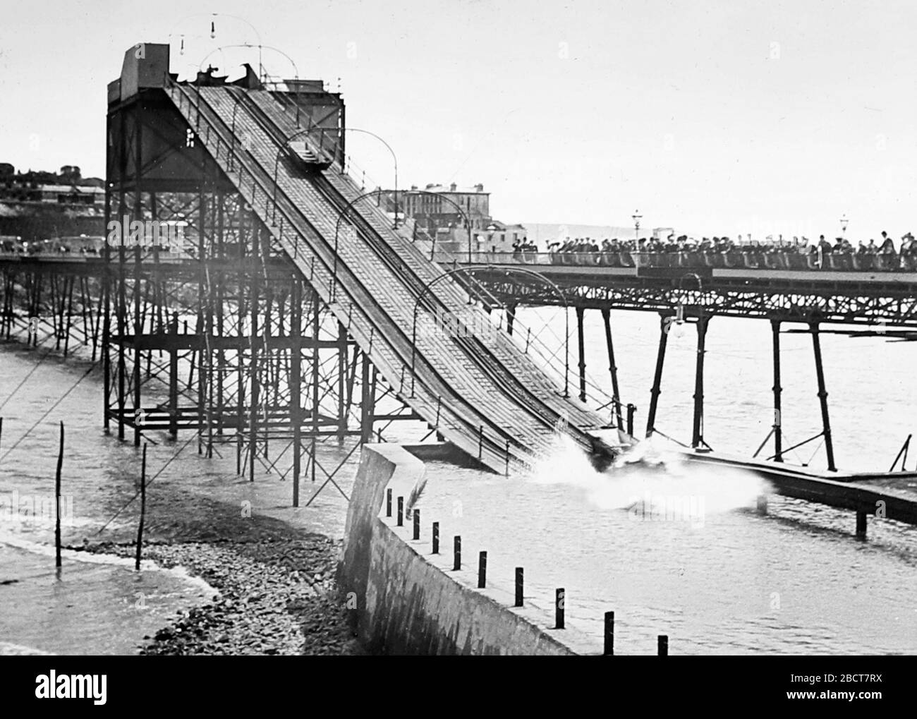 Water chute, Weston Super Mare Pier, early 1900s Stock Photo