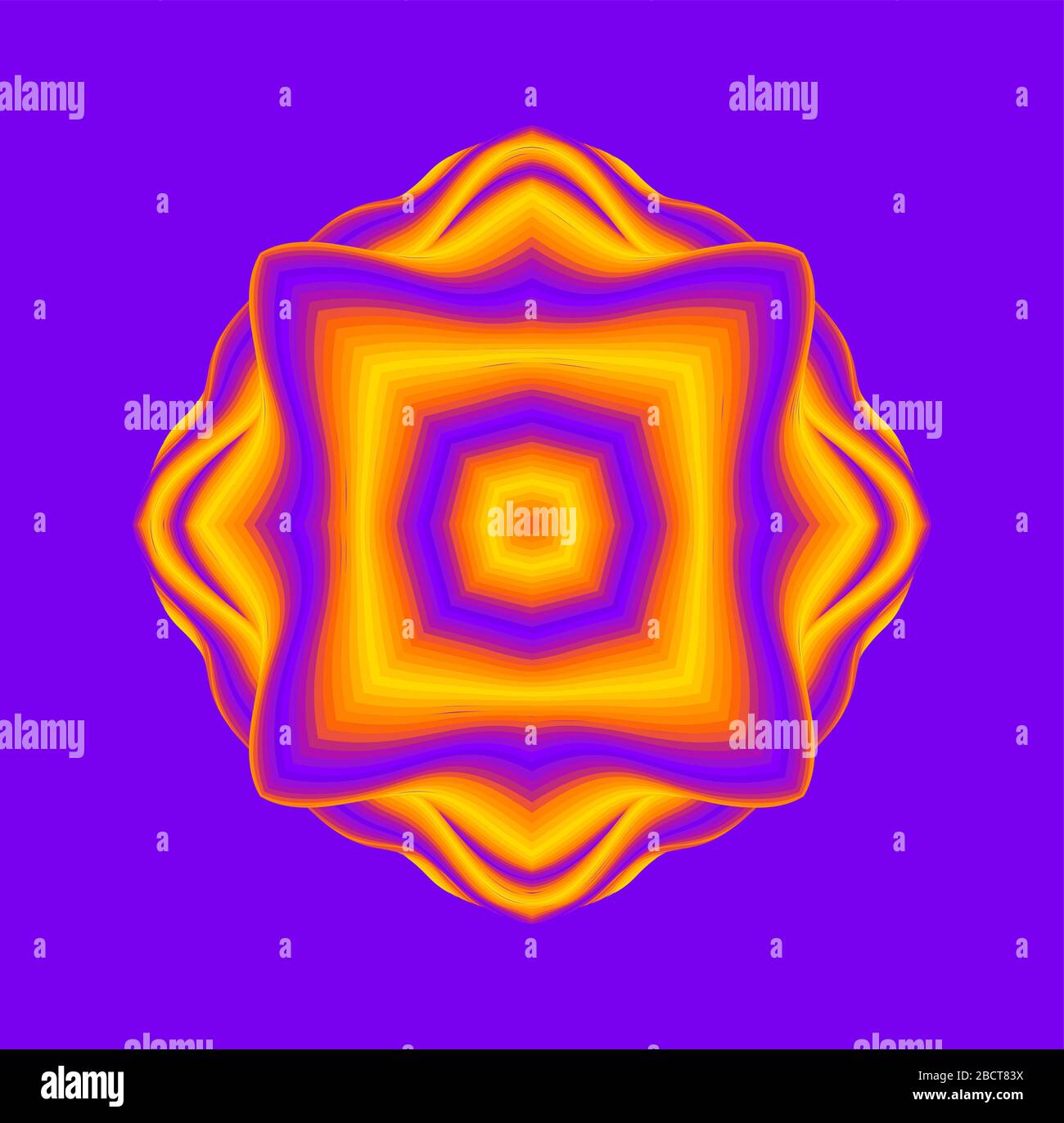 Optical illusion lines background. Abstract 3d purple and yellow illusions. EPS 10 Vector illustration Stock Vector