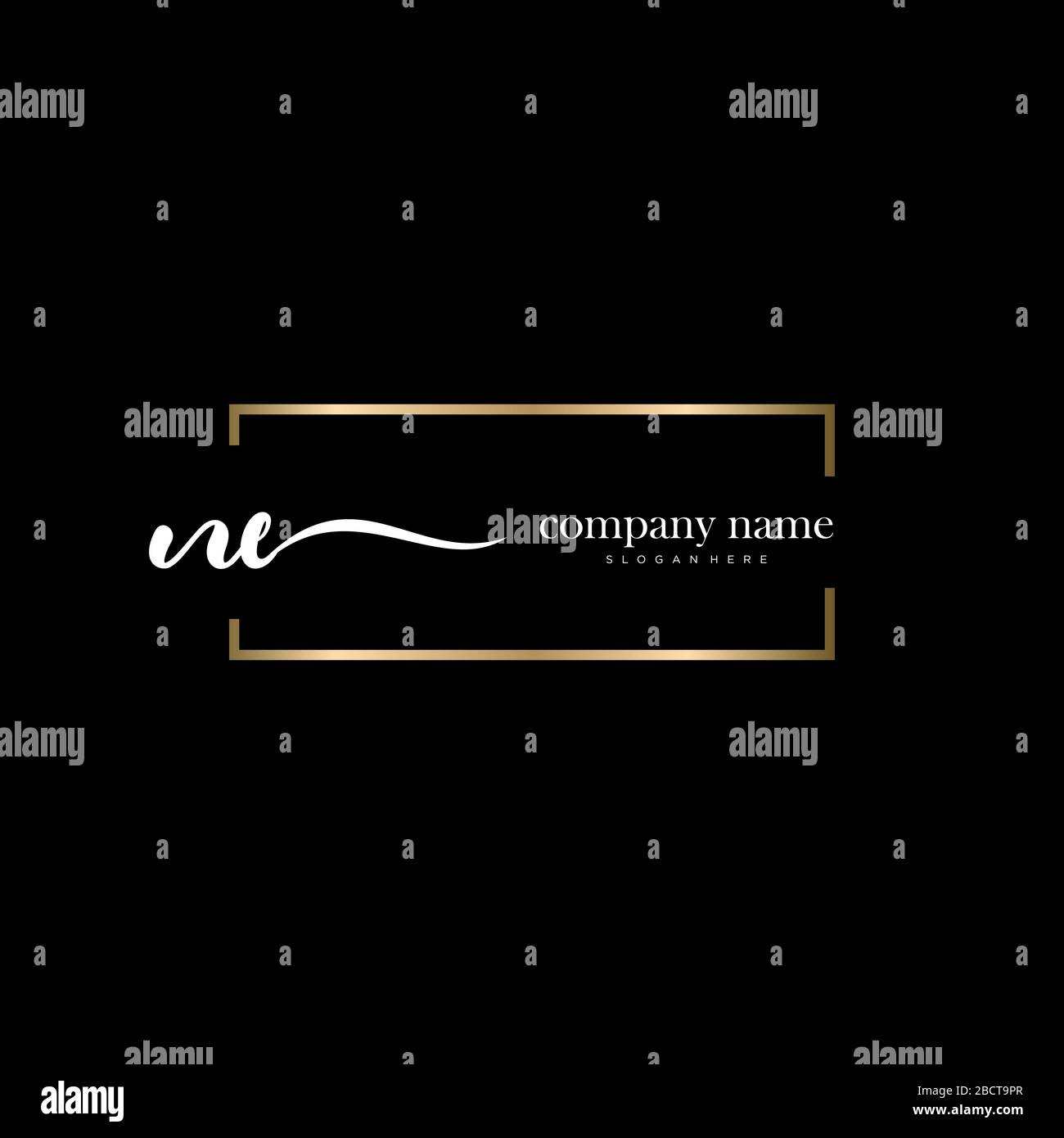 NE Initial Letter handwriting logo hand drawn template vector, logo for ...