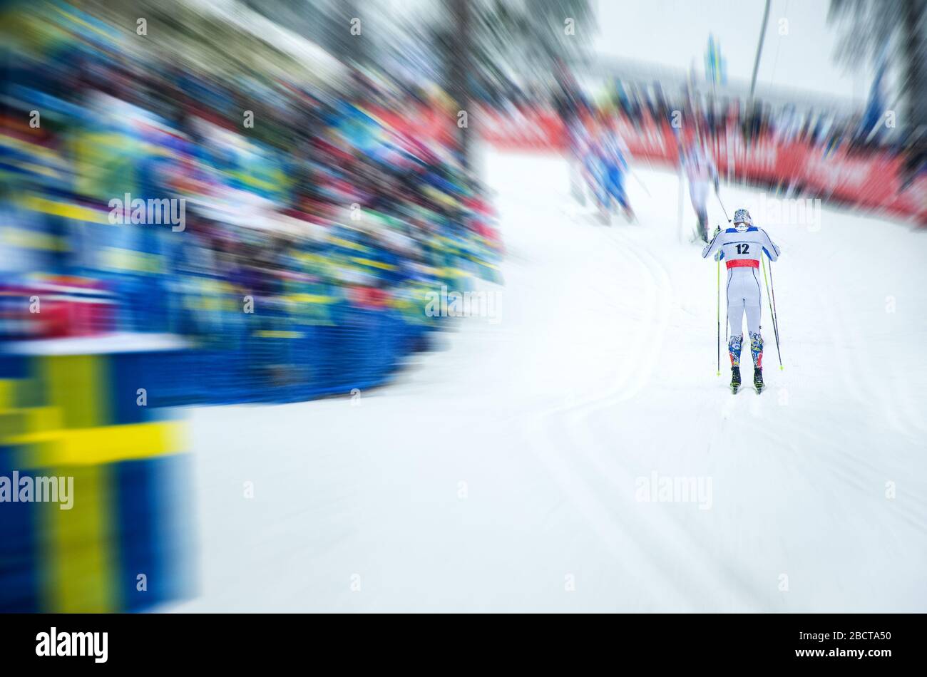 Nordic ski athlete during world cup race - Illustration picture for winter game in pyeongchang 2018 Stock Photo