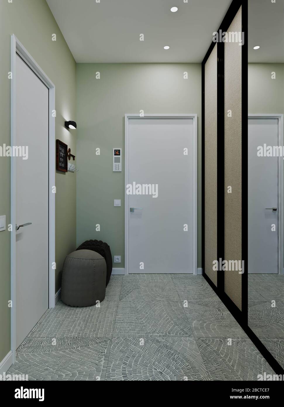 living room with kitchen and dining room Stock Photo Alamy