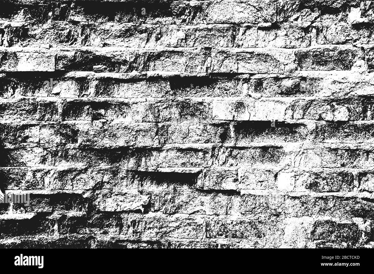 Distress old brick wall texture. Black and white grunge background ...