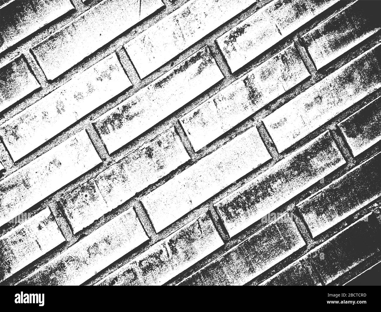 Distress old brick wall texture. Black and white grunge background ...