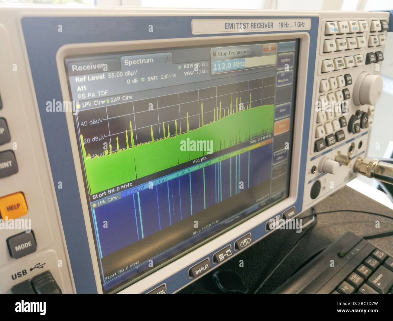 Radio frequency spectrum during compatibility emissions