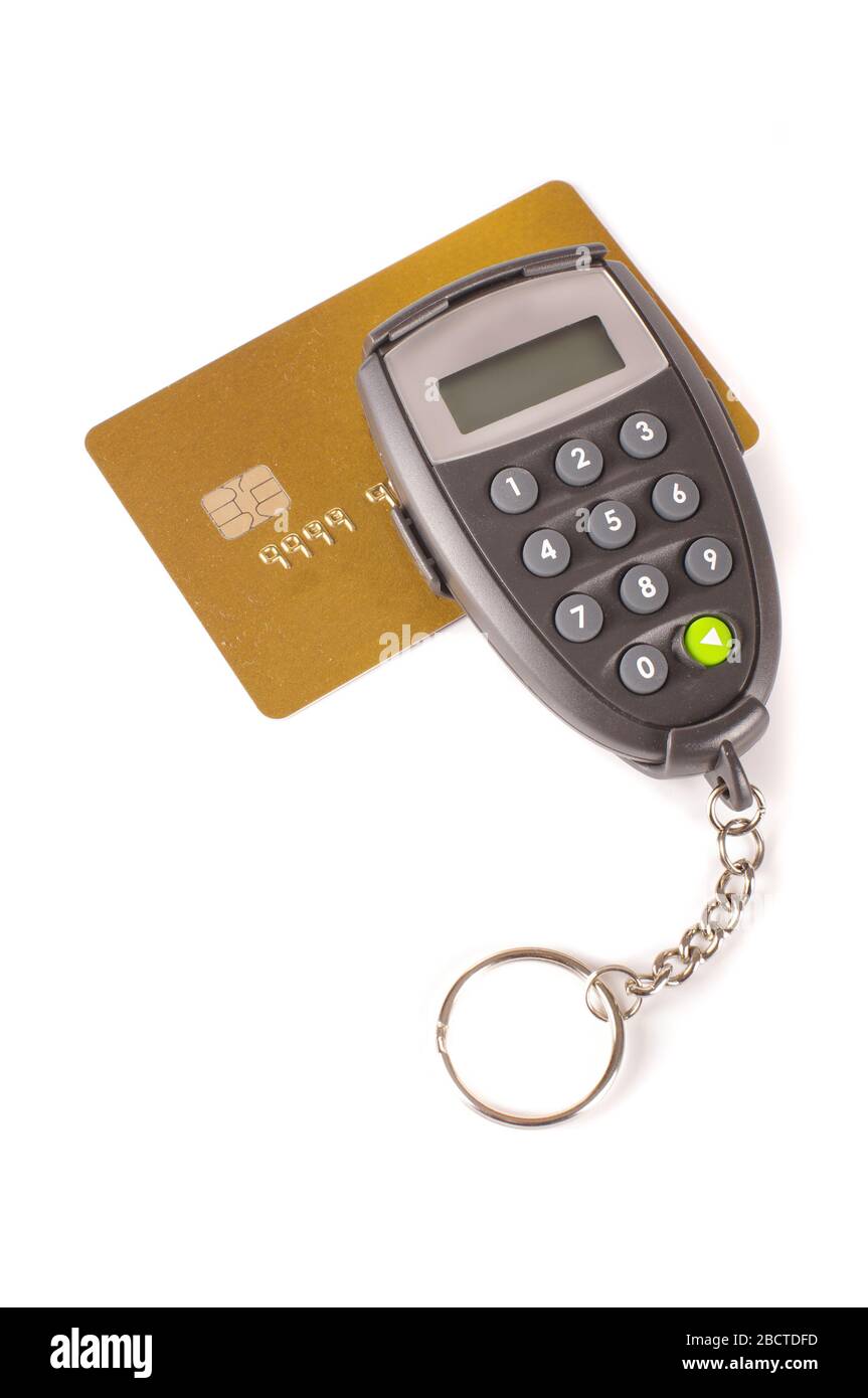 Digipass and credit card isolated on the white background Stock Photo -  Alamy