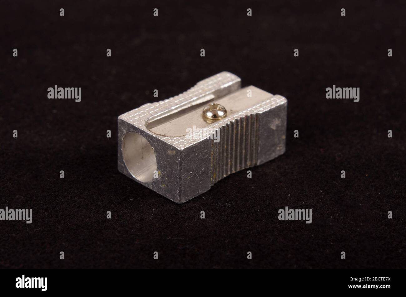 It is pencil sharpener isolated on the black background Stock Photo