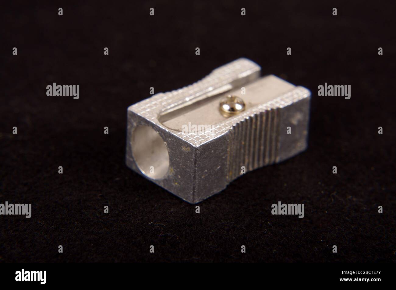 It is pencil sharpener isolated on the black background Stock Photo
