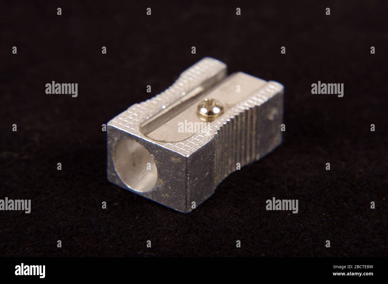 It is pencil sharpener isolated on the black background Stock Photo