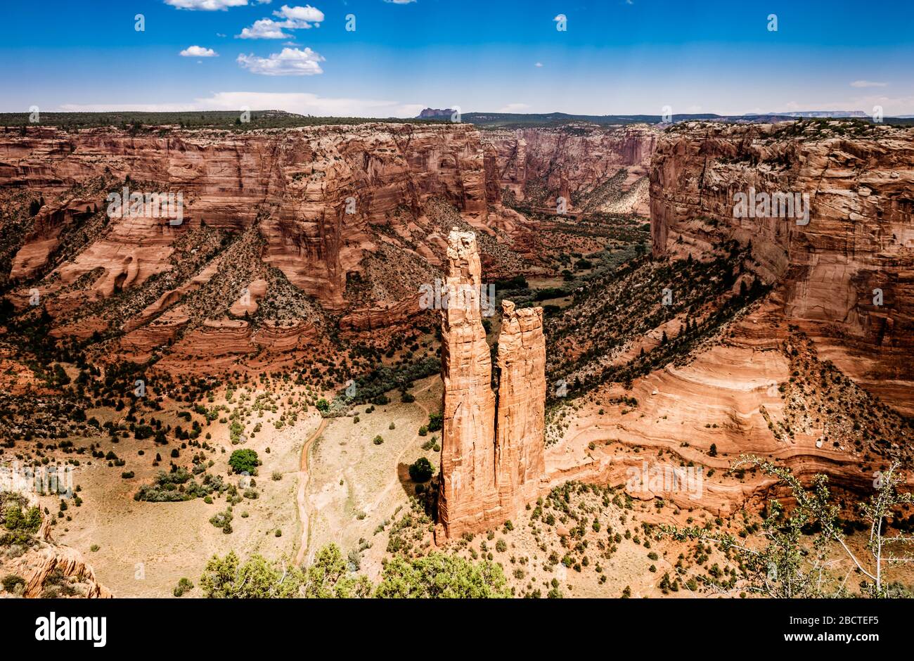 Spider Rock, Canyon de Chelly National Monument, Navajo Nation, Arizona, USA Stock Photo