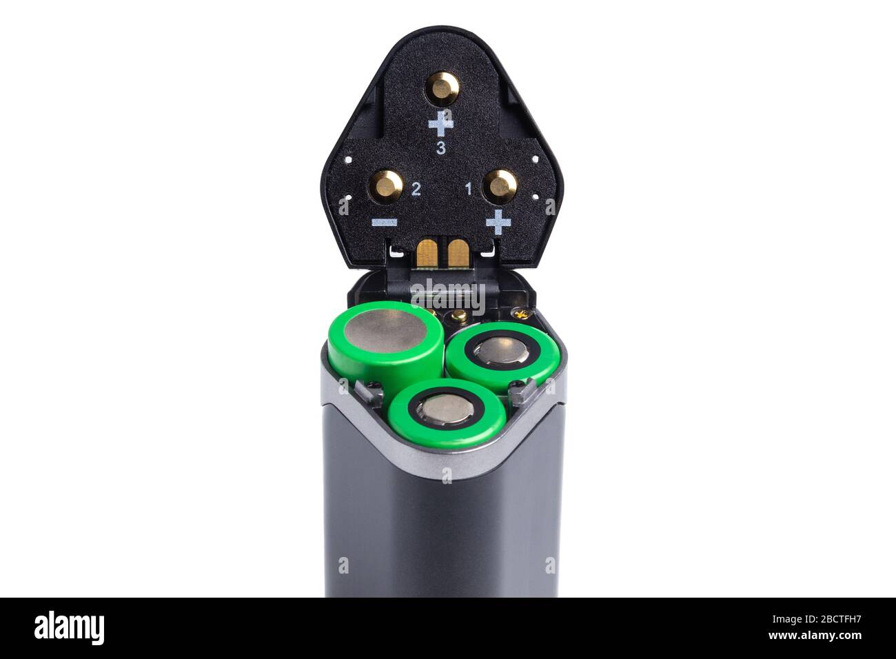 18650 batteries in the battery compartment of an electronic vaping device.  lithium-ion batteries are inserted in accordance with the polarity of the d  Stock Photo - Alamy