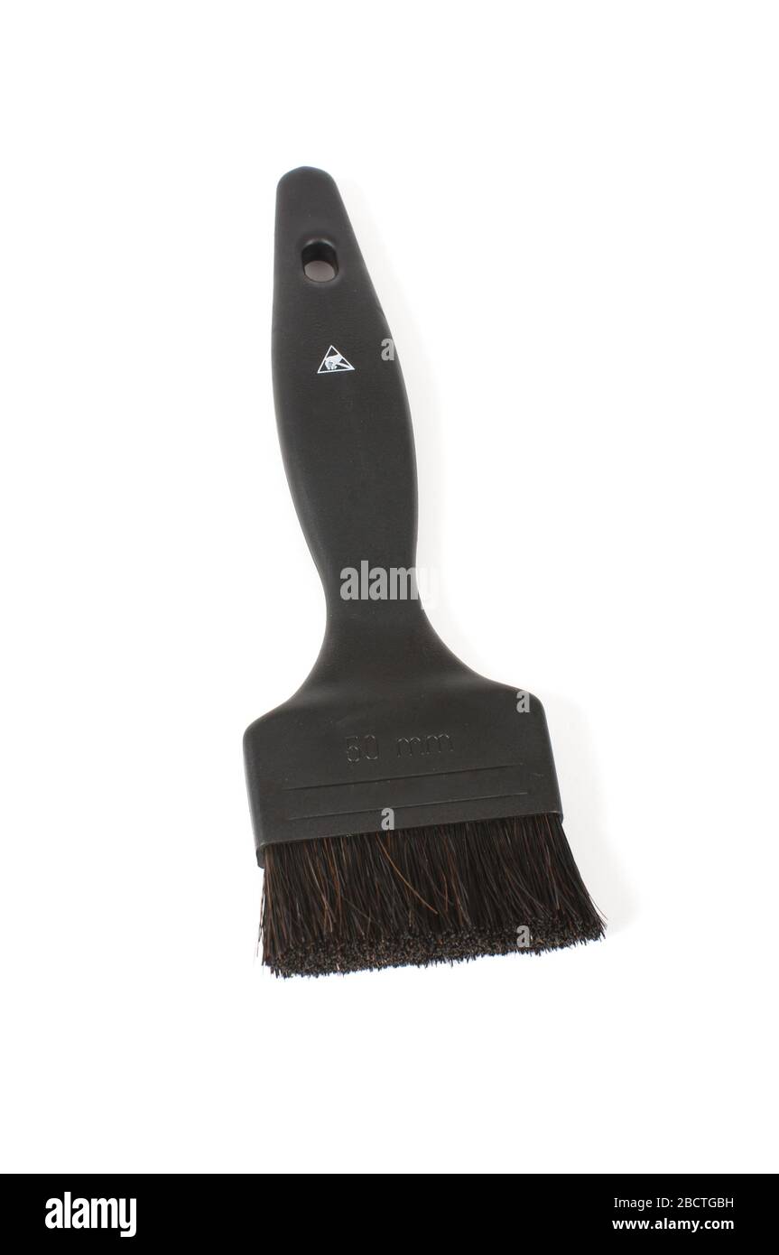 Special purpose electrostatic brush for vinyl dust cleaning Stock Photo