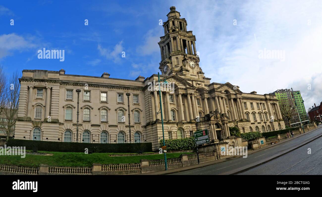 Stockport Town Hall, designed by Sir Alfred Brumwell Thomas, The Wedding Cake, Edward St, Stockport, Greater Manchester, Cheshire, England,UK, SK1 3XE Stock Photo