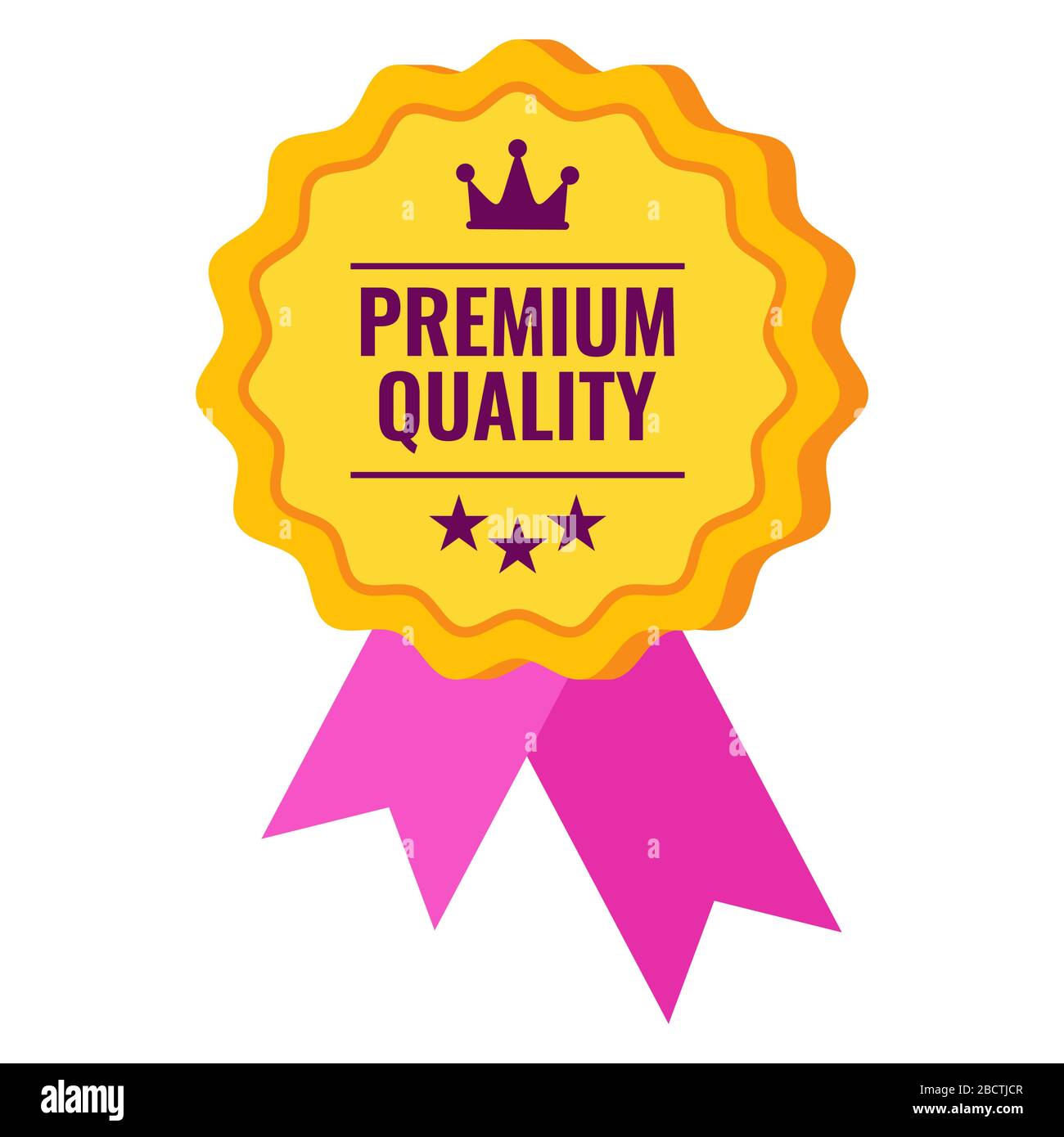 Quality mark infographics pictogram. Certificate and warranty, highest rating Stock Vector