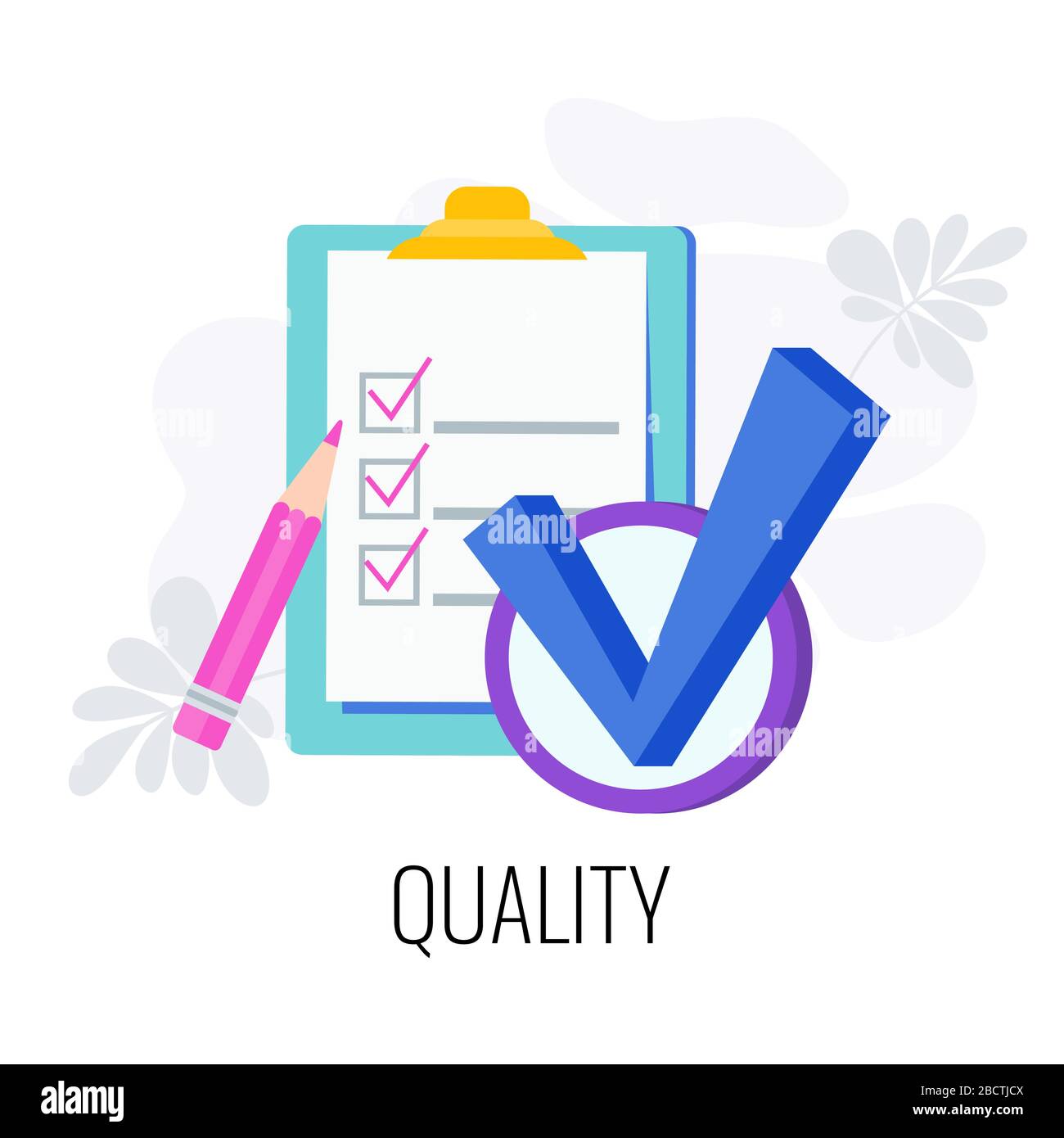 Quality mark infographics pictogram. Certificate and warranty, highest rating Stock Vector