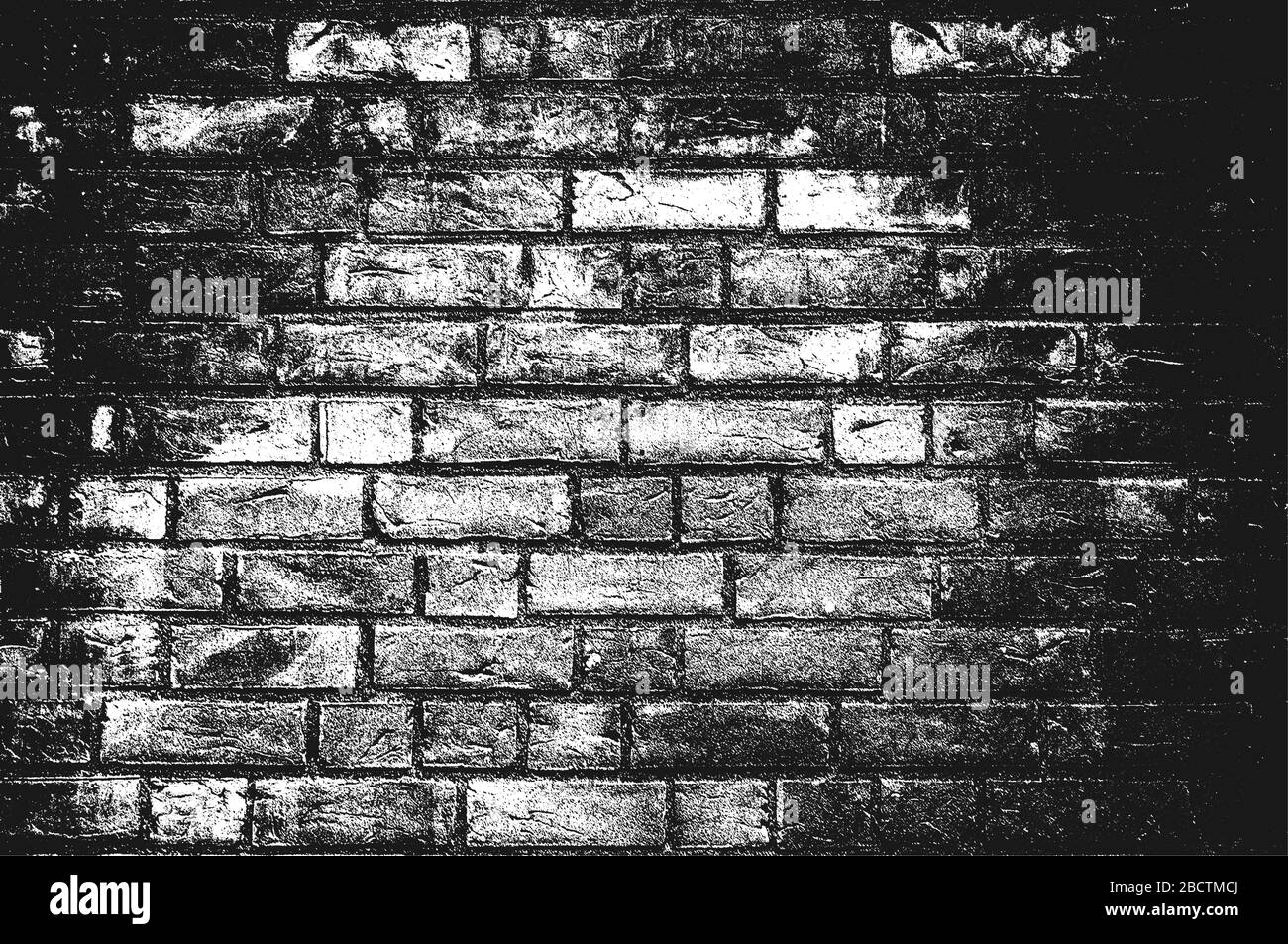 Distress old brick wall texture. Black and white grunge background ...