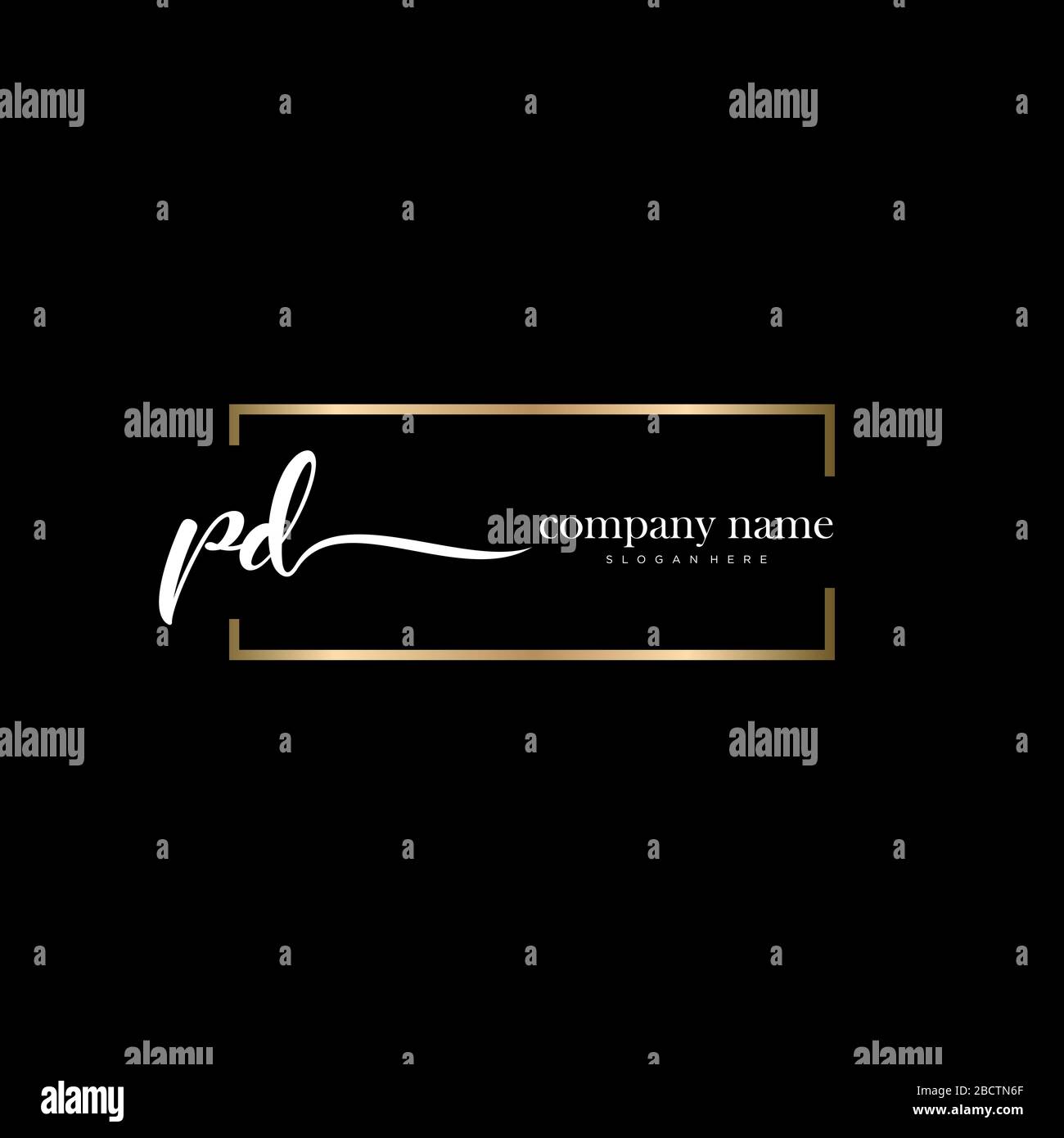 PD Initial Letter handwriting logo hand drawn template vector, logo for ...