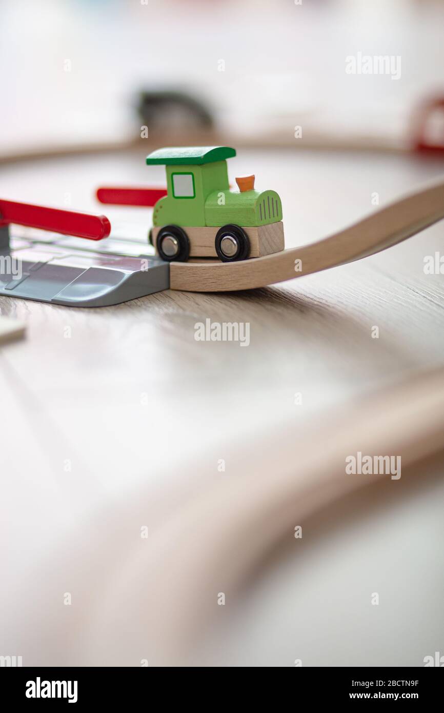 wooden train bridge toy