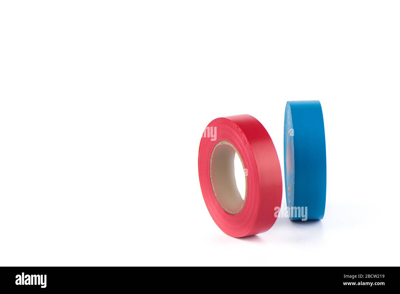 Red and blue insulating tapes to insulate twisted of electrical wires