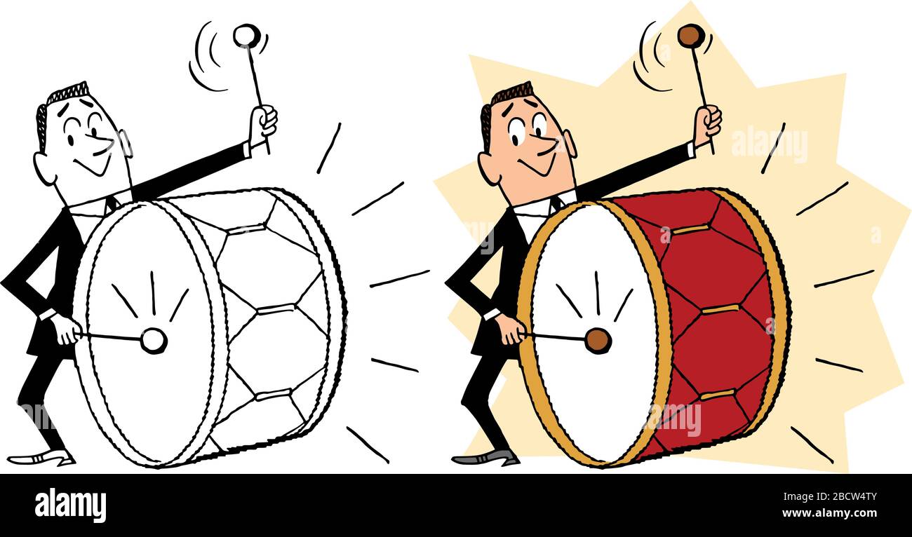 Cartoon drum hi-res stock photography and images - Alamy